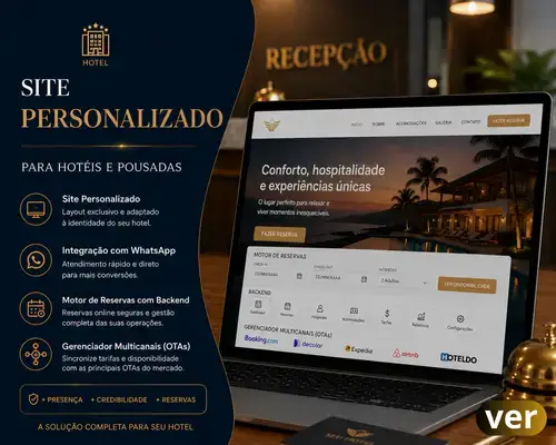Modelo de Site Personalizado para Hotéis e Pousadas